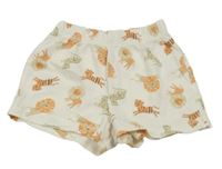 Smetanové bavlněné kraťasy s kočkami George