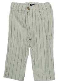 Smetanovo-černé pruhované kalhoty Kiabi