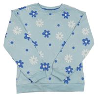 Světlemodro-bílá květovaná mikina Primark