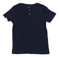 Tmavomodré tričko s knoflíky H&M