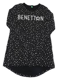 Černá tunika s hvězdami a logem Benetton