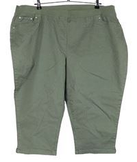 Dámské khaki capri džegíny vel. 54