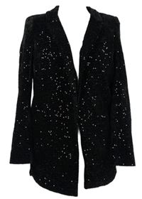 Dámský černý sametový sakový cardigán s flitry River Island 