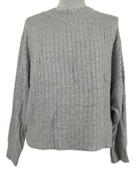 Dámské šedé melírované žebrované úpletové triko M&S