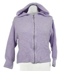 Dámský lila propínací crop svetr s kapucí George 