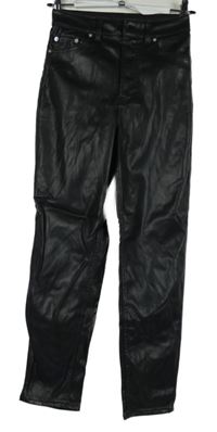 Dámské černé koženkové kalhoty H&M