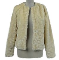 Dámský smetanový vzorovaný kožešinový cardigán Fransa 