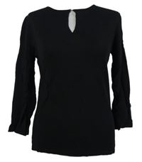 Dámské černé úpletové triko s průstřihem Cordelia 