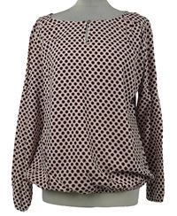 Dámská bílo-červeno-černá puntíkovaná balonová halenka Zero