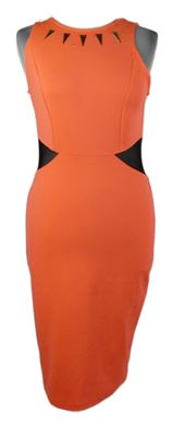 Dámské neonově oranžové pouzdrové šaty s tylovými průstřihy a cvočky George 