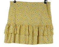 Dámská žlutá kytičkovaná sukně s volánky George 