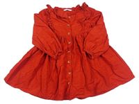 Červené manšestrové propínací šaty zn. M&S