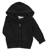 Černý propínací svetr s kapucí H&M
