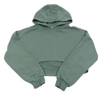 Khaki crop mikina s kapucí Primark