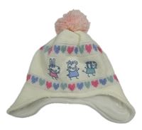 Bílá čepice s Peppa pig a bambulí M&S