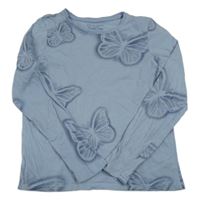 Světlemodré triko s motýlky PRIMARK