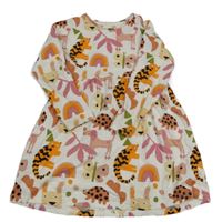 Bílé bavlněné šaty s obrázky Tu