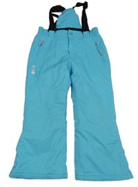 Azurové šusťákové funkční oteplovačky s kšandami C&A