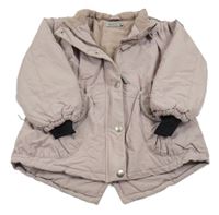 Světlerůžová šusťáková zimní bunda 