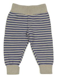 Modro-šedé pruhované pletené kalhoty Alana