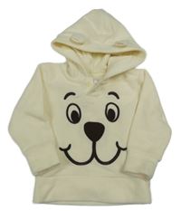 Smetanová fleecová mikina s pejskem a kapucí bpc