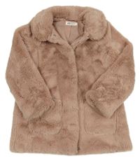 Světlerůžový kožešinový kabát H&M