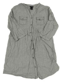 Černo-bílo-stříbrné pruhované propínací šaty H&M