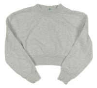 Světlešedá melírovaná crop mikina Primark