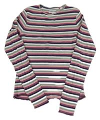 Barevné pruhované crop triko Manguun