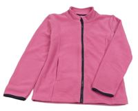 Růžová fleecová propínací mikina kids