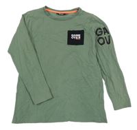 Khaki triko s kapsou a nápisem Europe kids