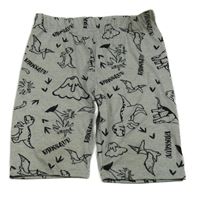 Šedé elastické kraťasy s dinosaury Shein