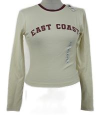 Nové - Dámské smetanovo-vínové crop triko Dunnes