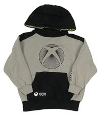 Černo-šedá mikina s kapucí - X-BOX