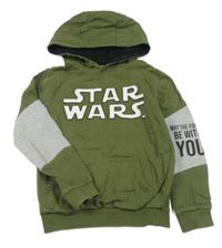 Khaki-šedá mikina s kapucí - Star wars
