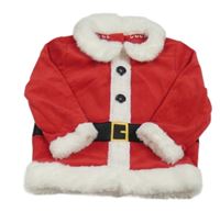 Červeno-bílé sametové triko s límečkem- Santa C&A