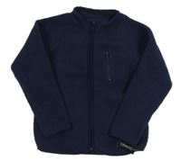 Nové - Tmavomodrá huňatá propínací mikina zn. Dunnes