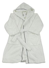 Bílý plyšový župan s kapucí