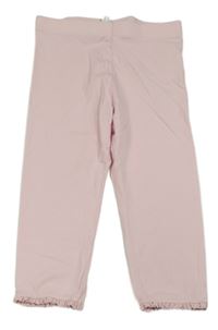 Světlerůžové capri legíny s krajkou POCOPIANO