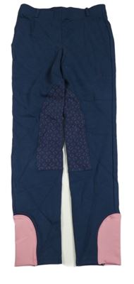 Tmavomodro-růžové jezdecké tregíny Crane