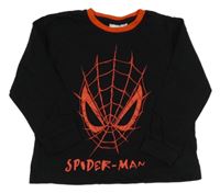 Černé pyžamové triko se Spidermanem 