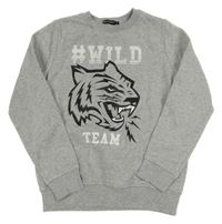 Šedá mikina s tygrem 