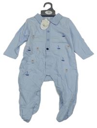 Nové - Světlemodrý overal s plachetnicemi 