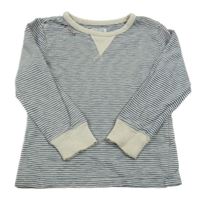 Tmavomodro-béžové pruhované triko Joules