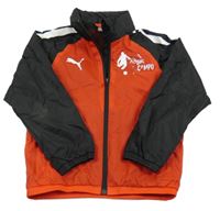 Červeno-černá šusťáková funkční sportovní bunda s logem Puma