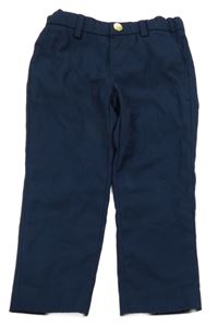 Tmavomodré společenské kalhoty H&M