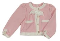 Světlerůžovo-bílý kabátek s mašlí Shein