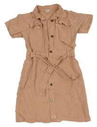 Růžové košilové propínací šaty River Island