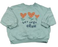 Zelenošedá mikina se srdíčky Next