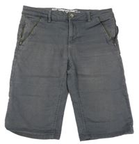 Tmavošedé teplákovo/riflové kraťasy se zipy Chapter young